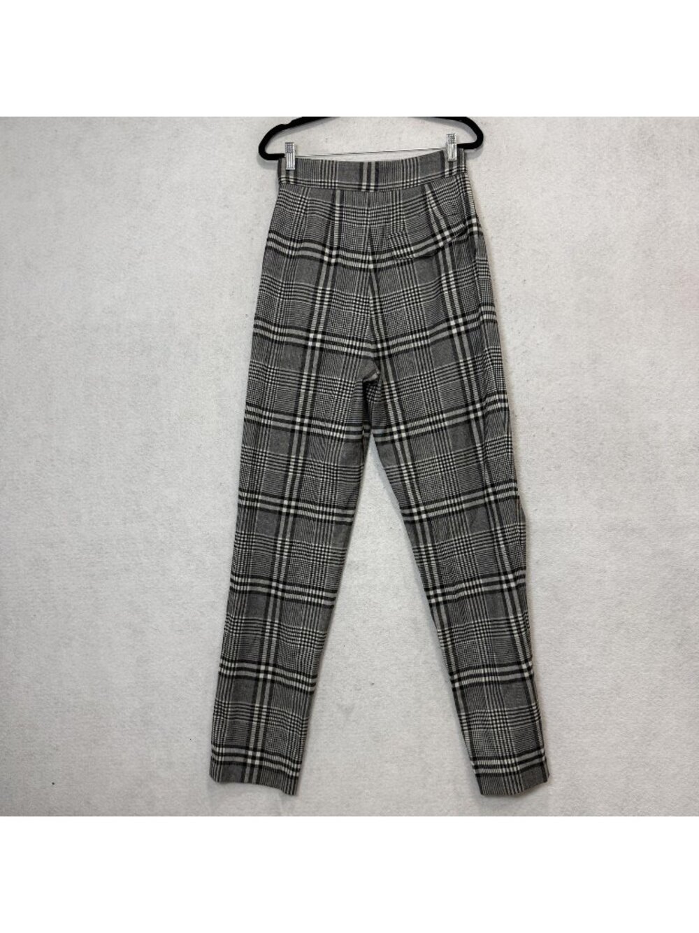 Ronny Kobo Dress Pants Womens Small Gray Plaid Wool Tweed Tapered Work Office